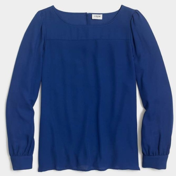 J crew royal blue boatneck top keyhole back